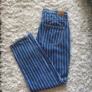 American Eagle Pinstripe Mom Jeans